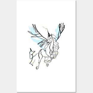 Single Line - Pegasus Posters and Art